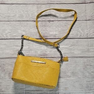 Betsey Johnson Yellow Crossbody Bag with Metallic Hardware